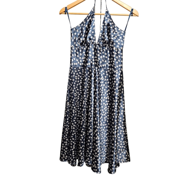 Alyn Paige Vintage Floral Print Backless Halter Y2K Mini Casual Dress Size Small - Picture 3 of 9